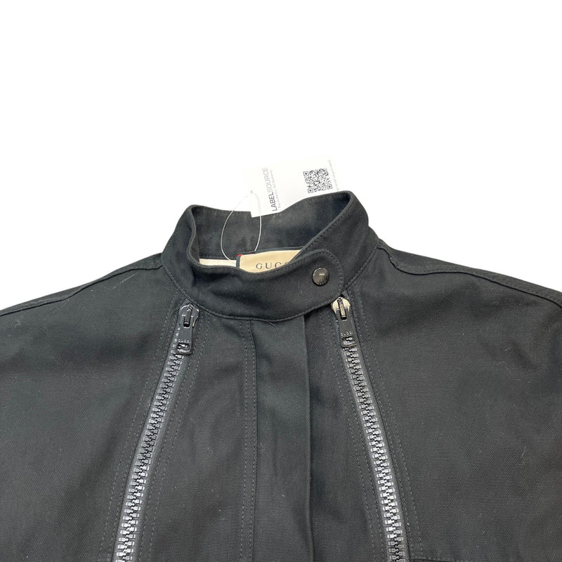 Men's Logo Patch Biker Jacket Black Size IT 44 / XS