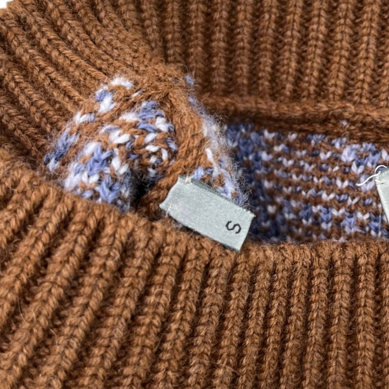 Men's Oblique Knit Sweatshirt Brown Size S