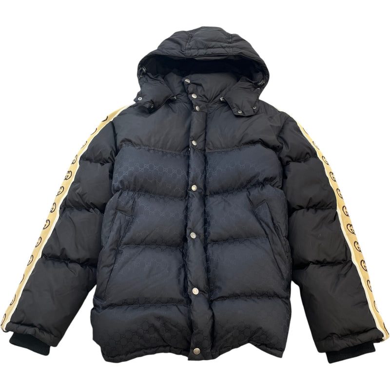 Men's GG Jacquard Nylon Down Jacket Black Size XL