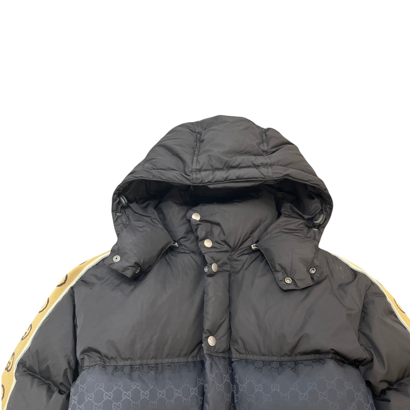 Men's GG Jacquard Nylon Down Jacket Black Size XL