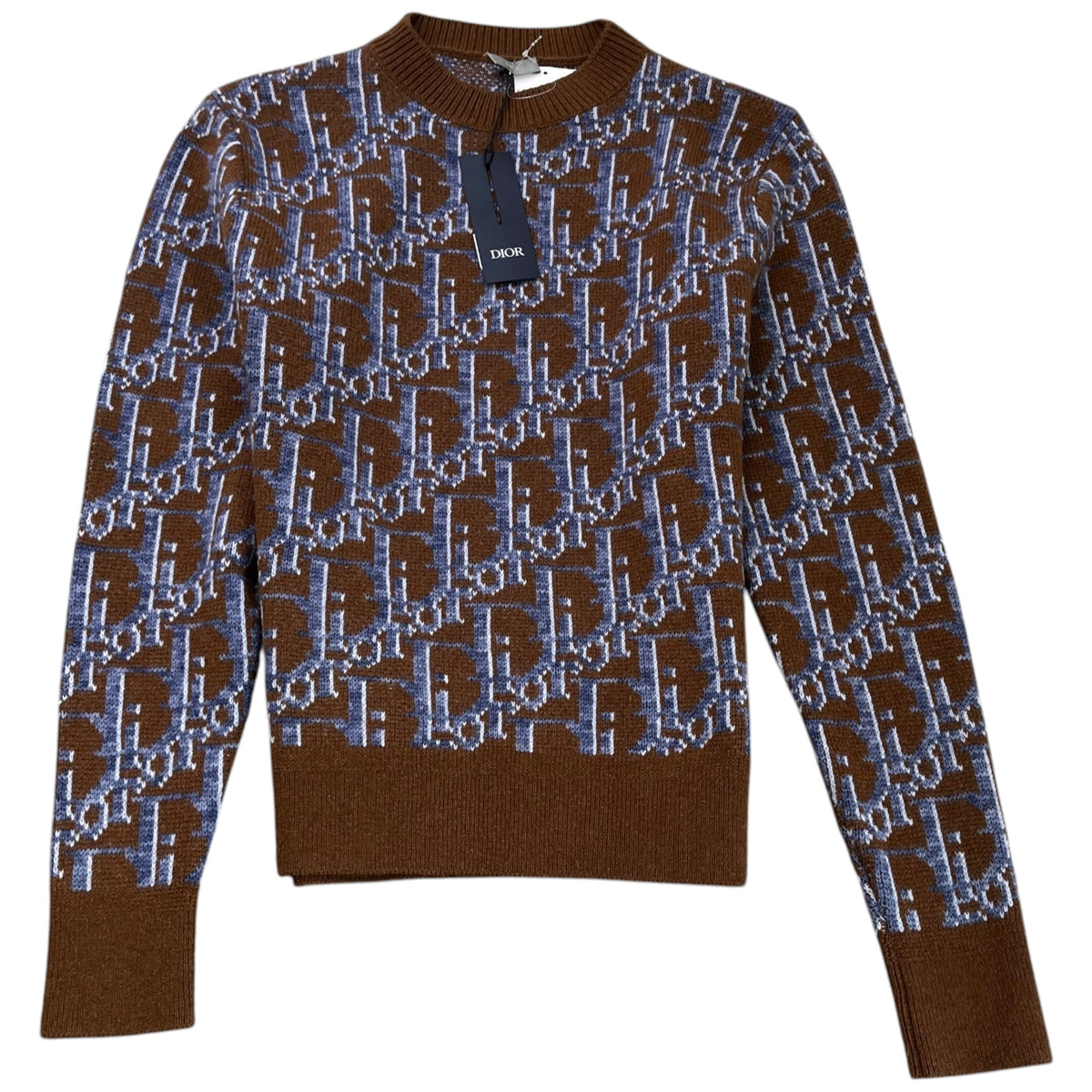 Men's Oblique Knit Sweatshirt Brown Size S - Photo 1