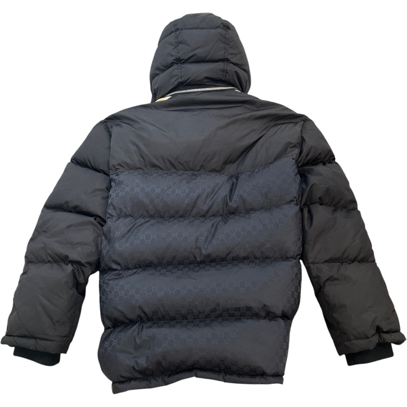 Men's GG Jacquard Nylon Down Jacket Black Size XL
