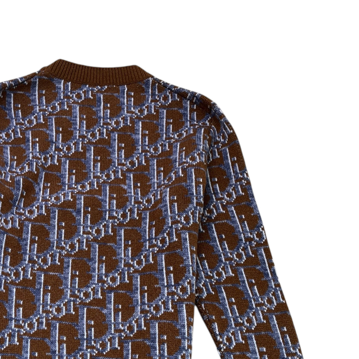 Men's Oblique Knit Sweatshirt Brown Size S - Photo 4