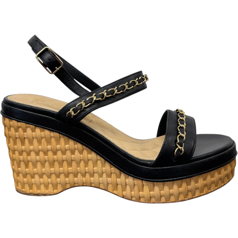 Women's CC Logo Wedge Heels Black Size UK 6 / EU 39