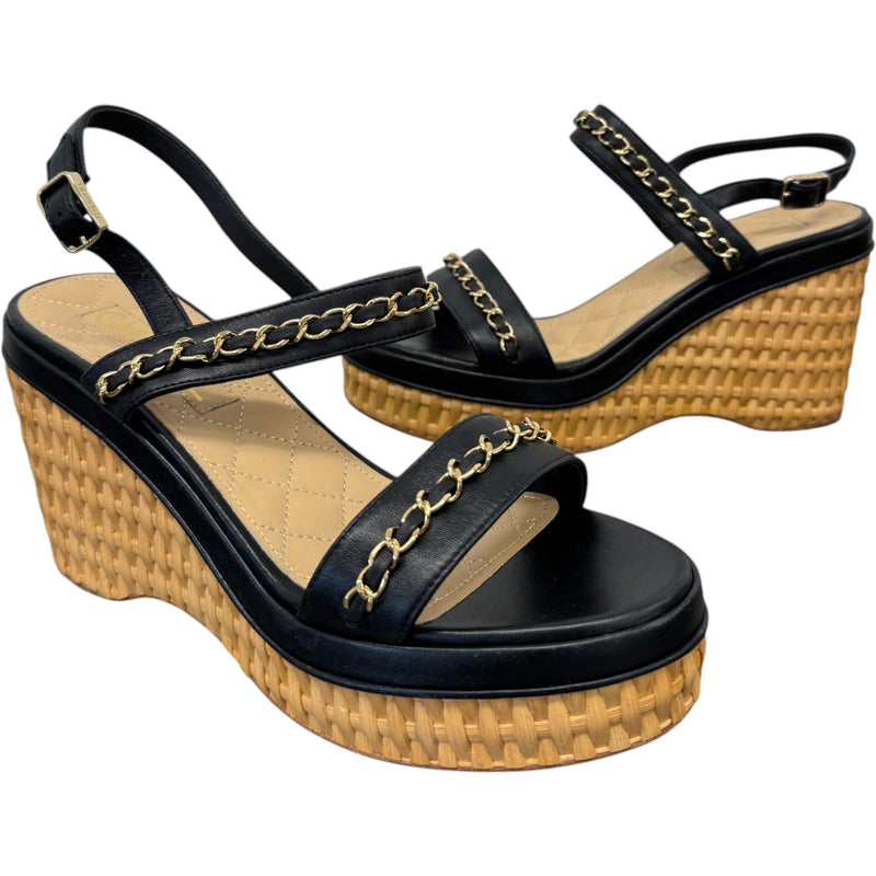 Women's CC Logo Wedge Heels Black Size UK 6 / EU 39