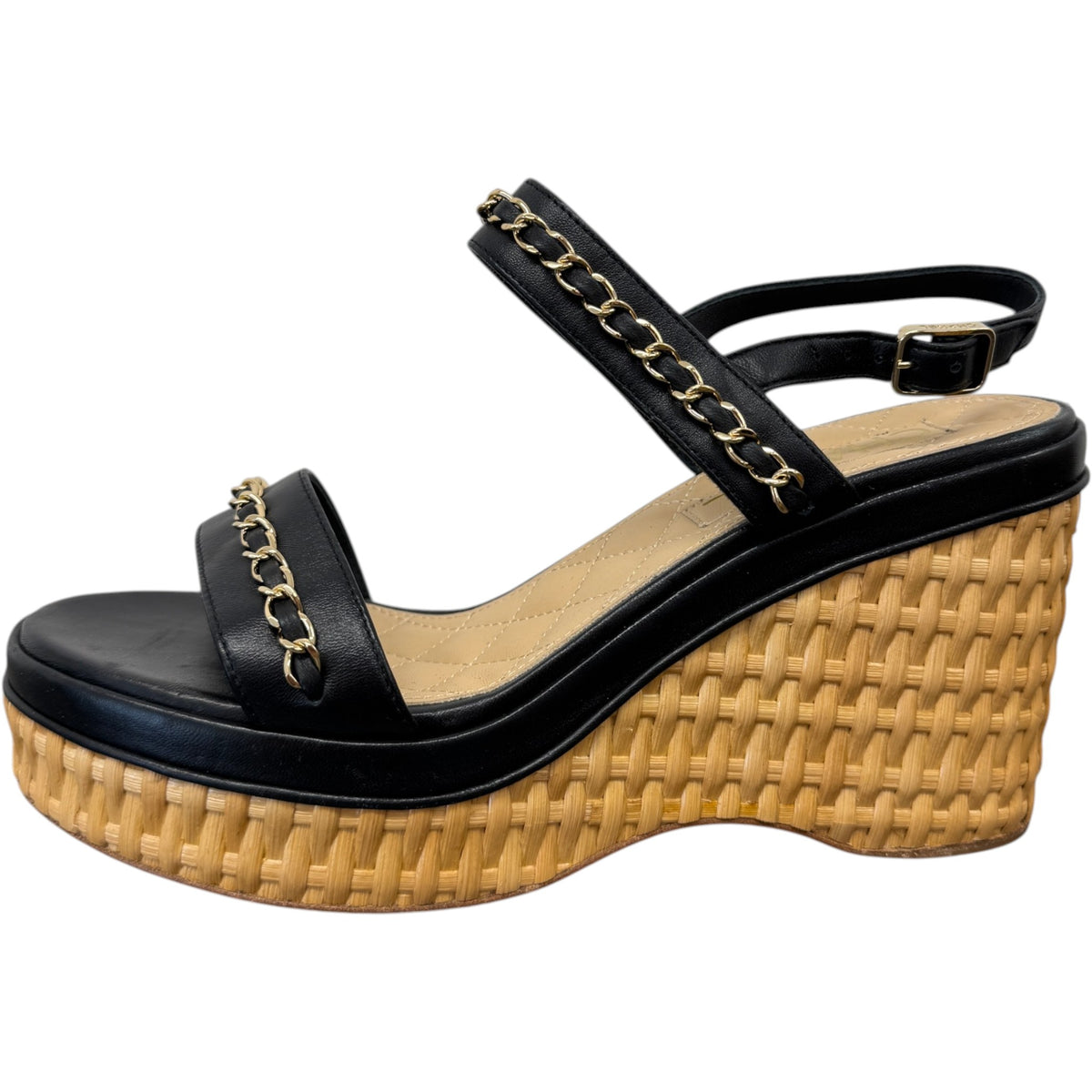 Women's CC Logo Wedge Heels Black Size UK 6 / EU 39 - Photo 4