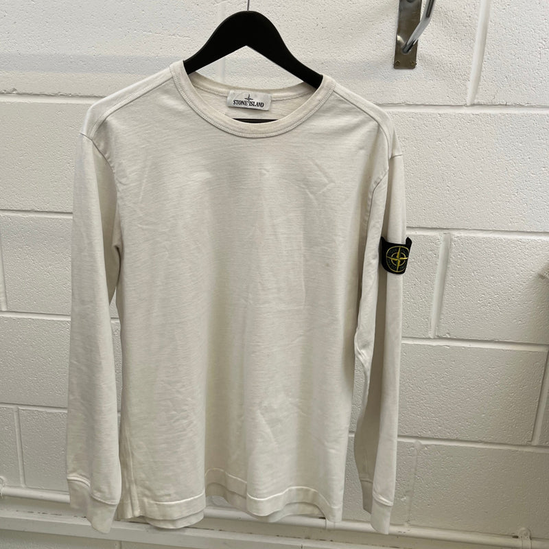 Men's Applique Logo Sweatshirt Cream Size L