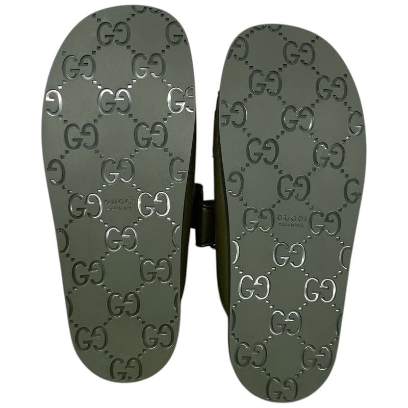 Women's Crystal Double G Sandals Green Size UK 5.5 / EU 38.5
