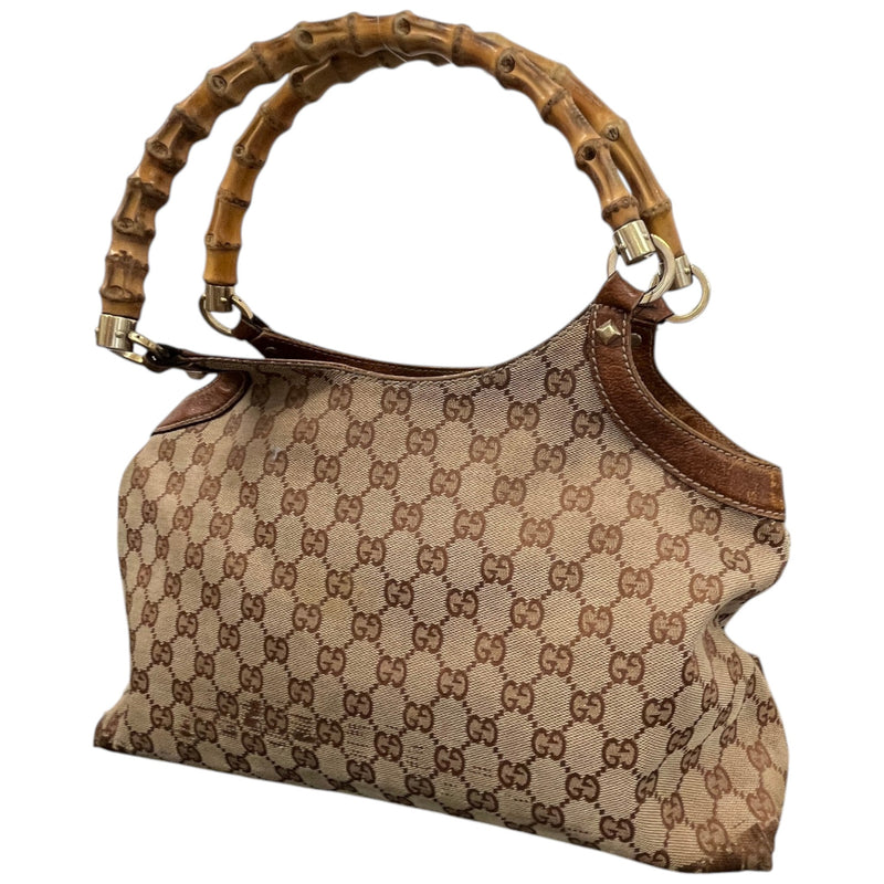 Women's GG Supreme Bamboo Handle Handbag Beige