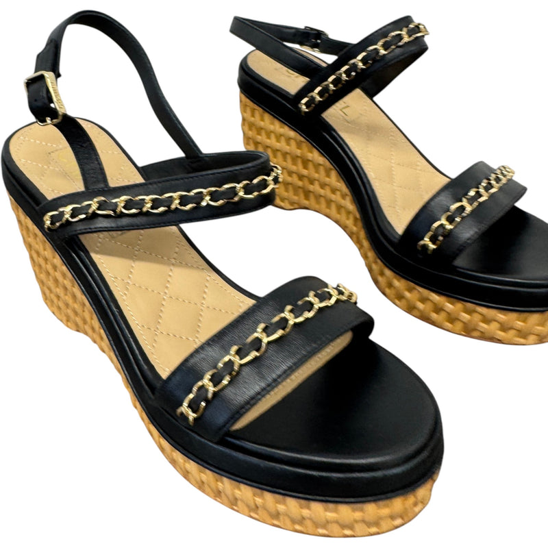 Women's CC Logo Wedge Heels Black Size UK 6 / EU 39