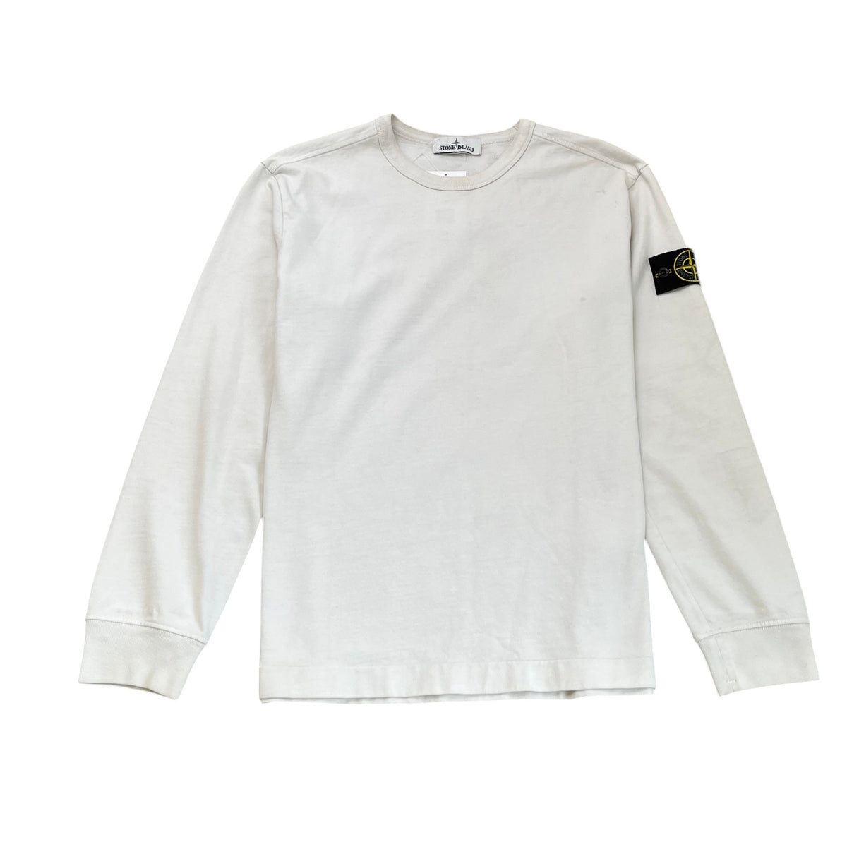Men's Applique Logo Sweatshirt Cream Size L - Photo 1