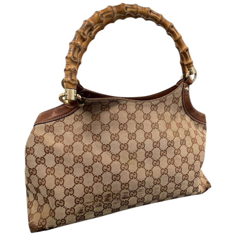 Women's GG Supreme Bamboo Handle Handbag Beige
