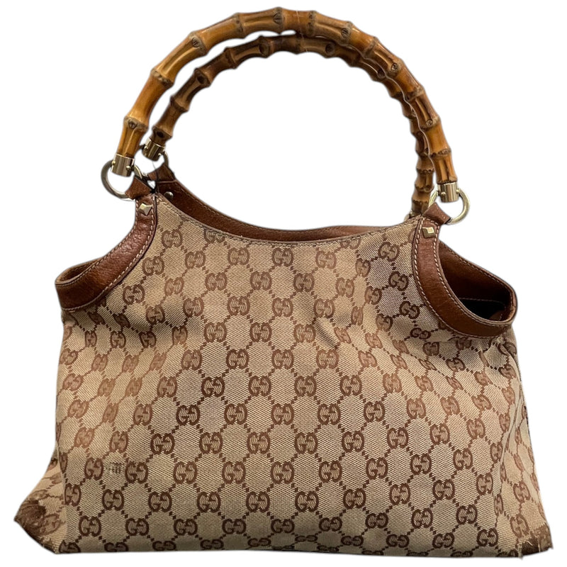 Women's GG Supreme Bamboo Handle Handbag Beige