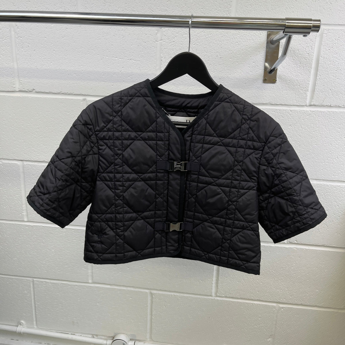Women's Macrocannage Quilted Cropped Jacket Black Size XS / UK 6 - Photo 10