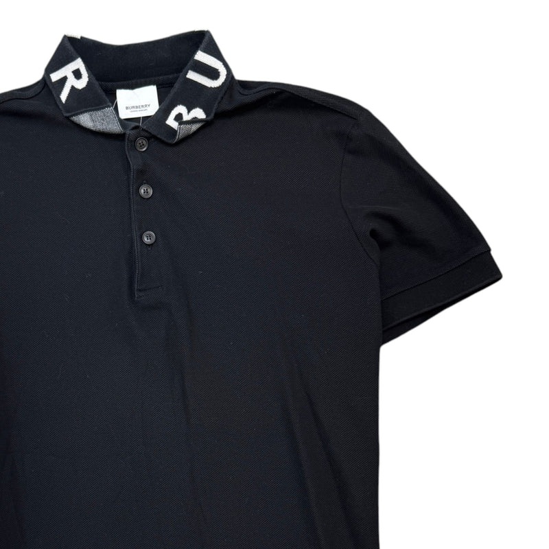 Men's Logo Collar Polo Shirt Black Size M