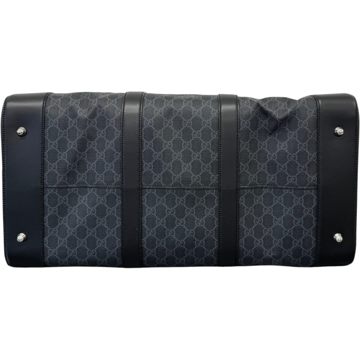 Men's GG Supreme Large Duffle Travel Bag Black - Photo 10
