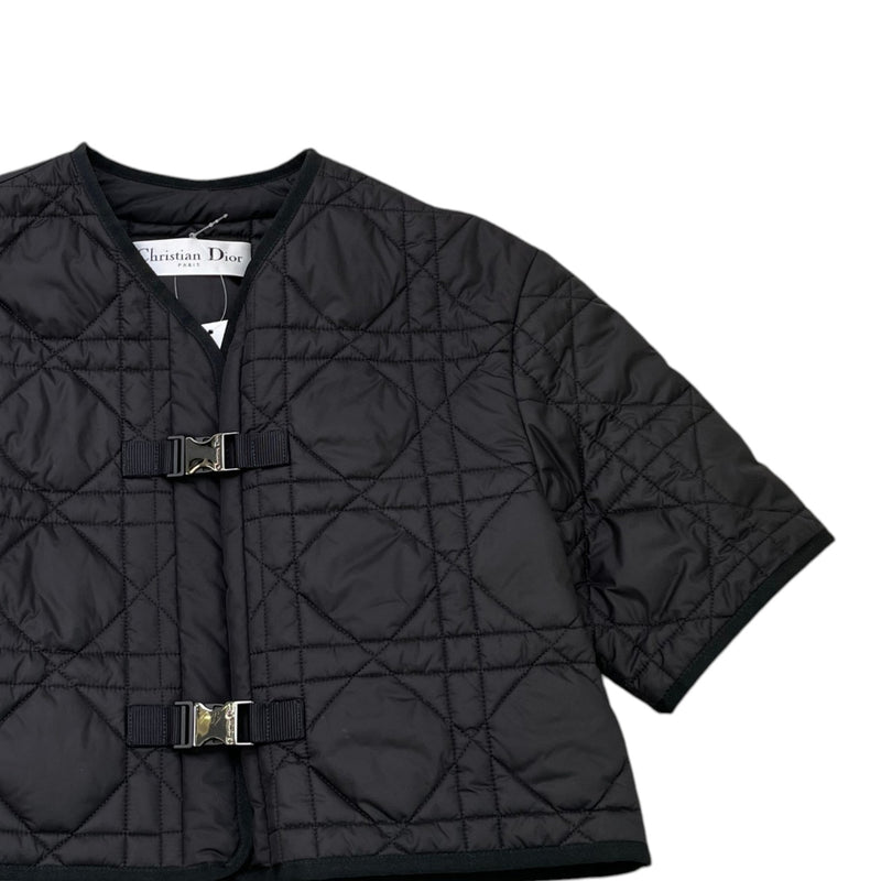 Women's Macrocannage Quilted Cropped Jacket Black Size XS / UK 6