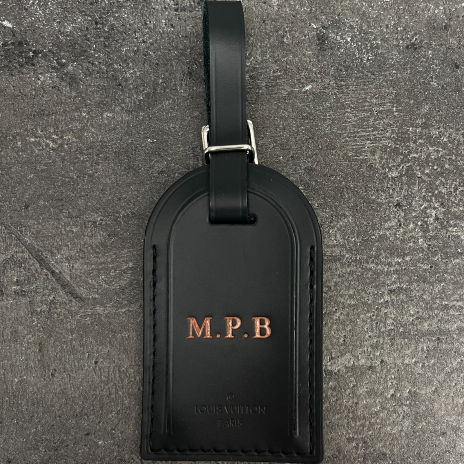 Men's Lv Luggage Tag Black - Photo 4