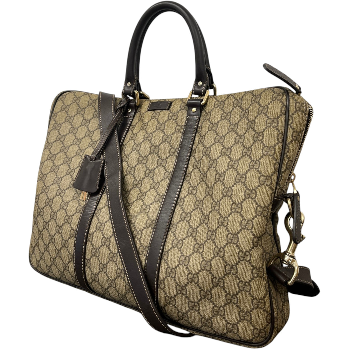 Men's GG Supreme Briefcase Brown - Photo 3