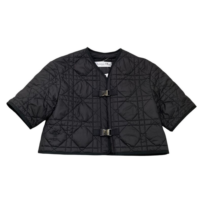 Women's Macrocannage Quilted Cropped Jacket Black Size XS / UK 6