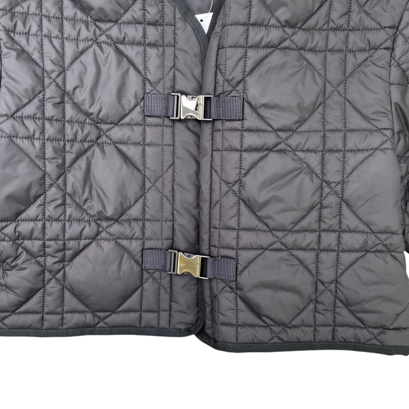 Women's Macrocannage Quilted Cropped Jacket Black Size XS / UK 6