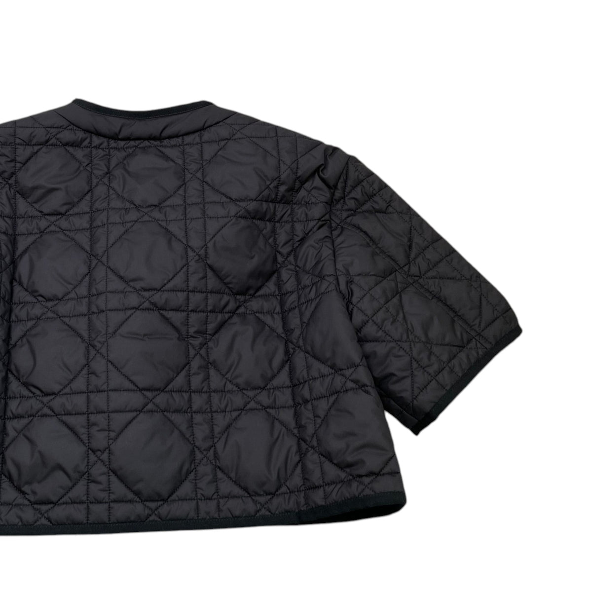Women's Macrocannage Quilted Cropped Jacket Black Size XS / UK 6 - Photo 4