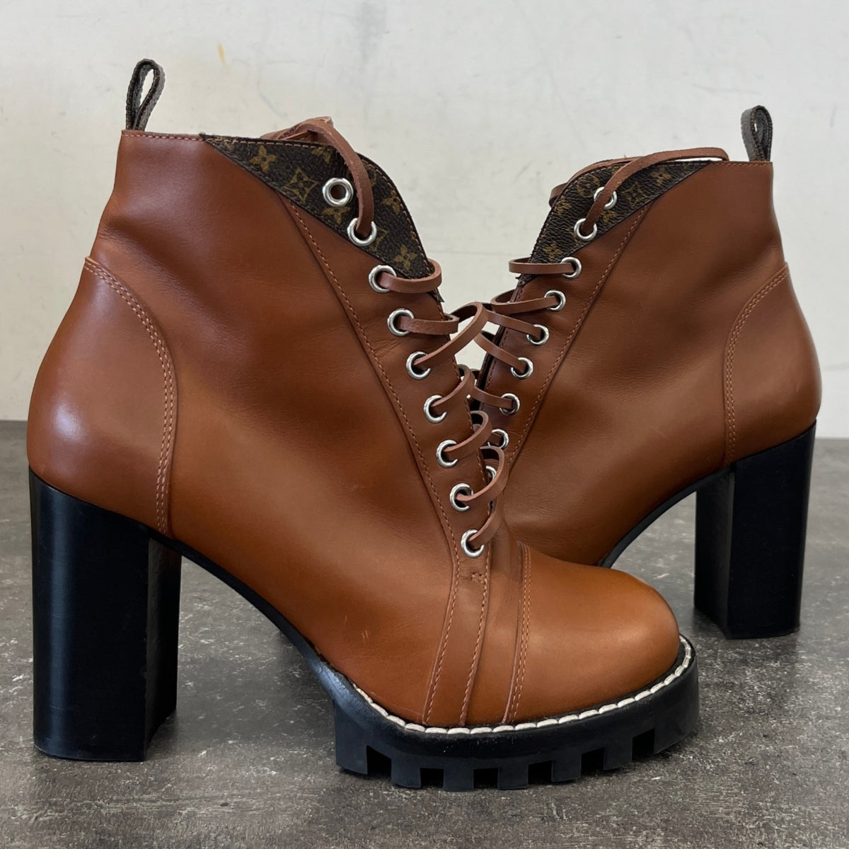 Women's Monogram Star Trail Ankle Boots Brown Size UK 6 / EU 39 - Photo 11