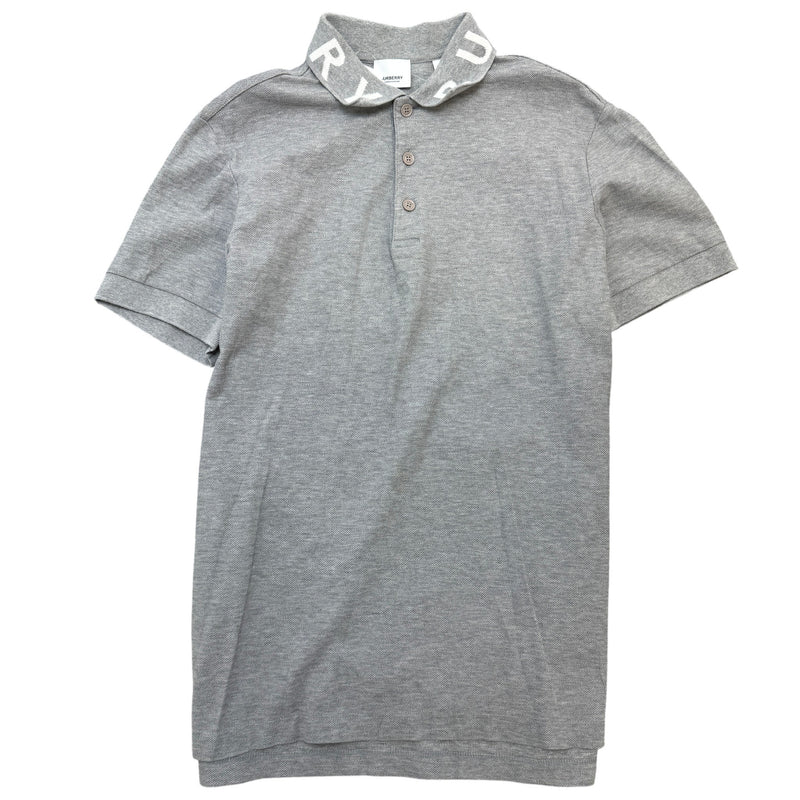 Men's Collar Logo Polo Shirt Grey Size M