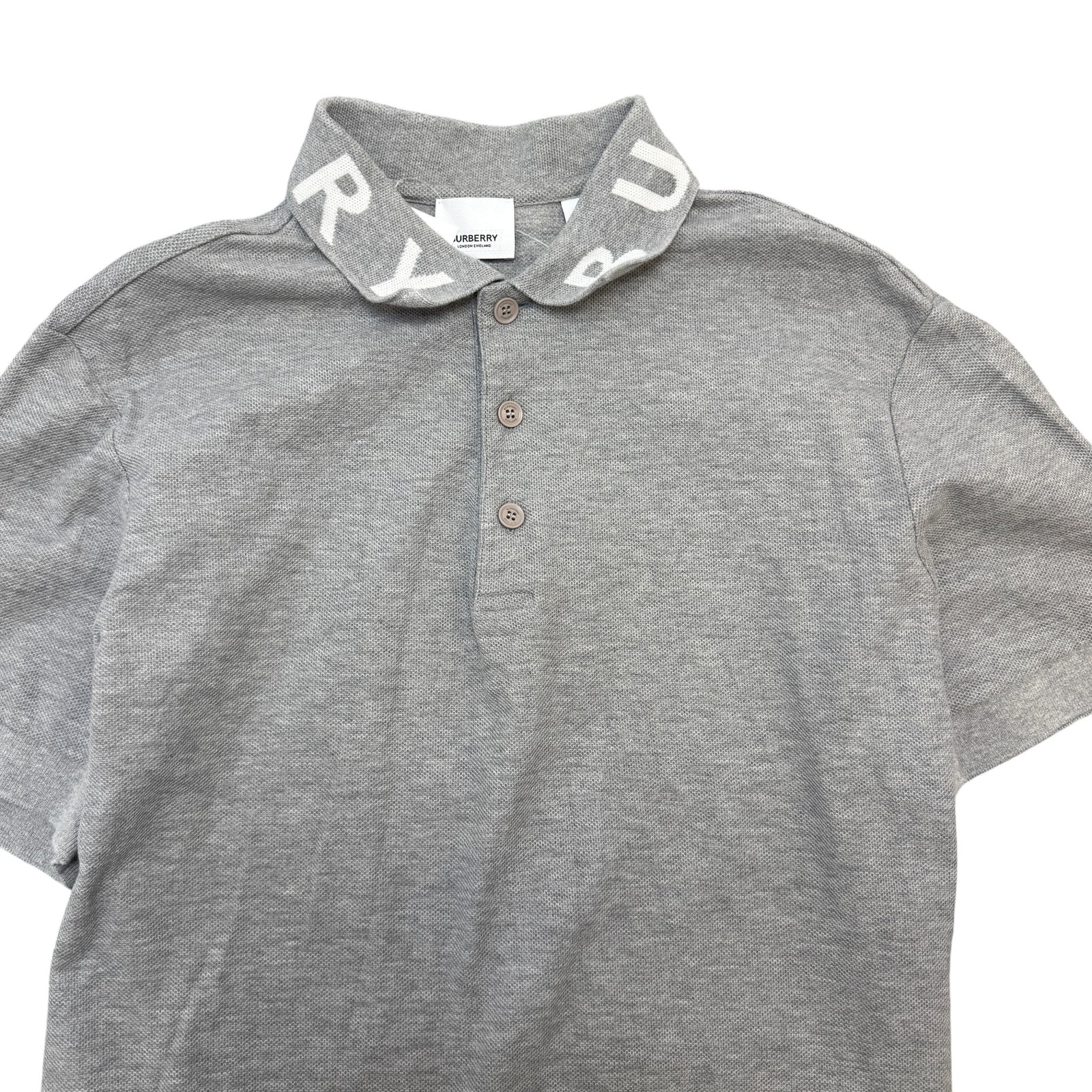 Men's Collar Logo Polo Shirt Grey Size M - Photo 3