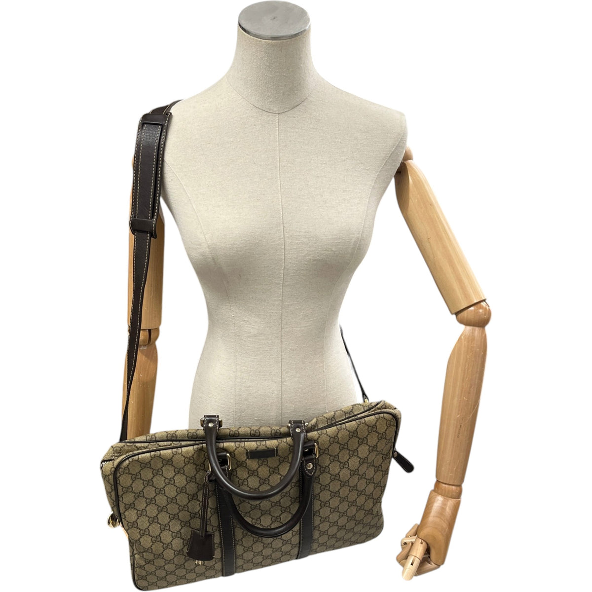 Men's GG Supreme Briefcase Brown - Photo 2