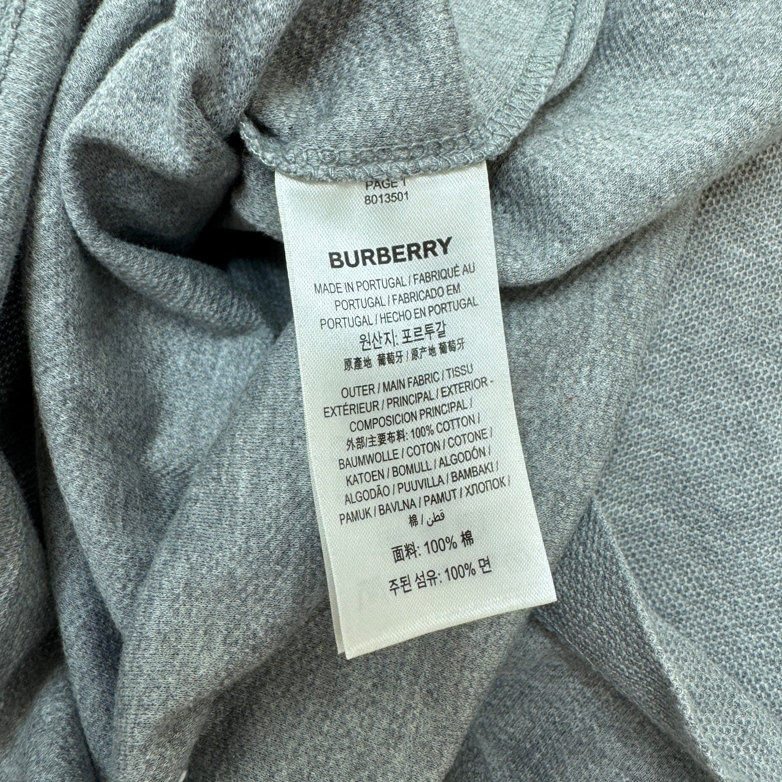 Men's Collar Logo Polo Shirt Grey Size M - Photo 5