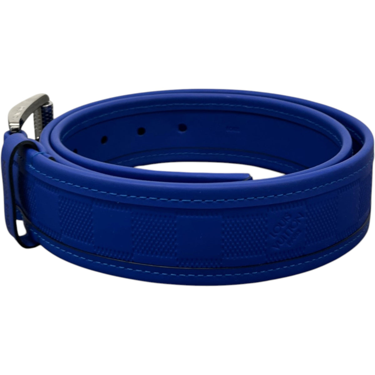 Men's Damier Belt Blue Size 30" - Photo 2