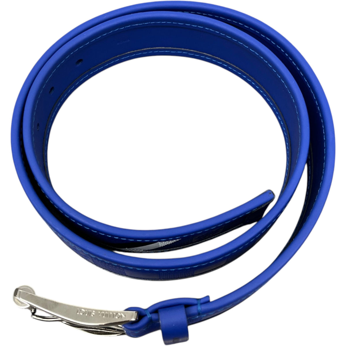 Men's Damier Belt Blue Size 30" - Photo 7