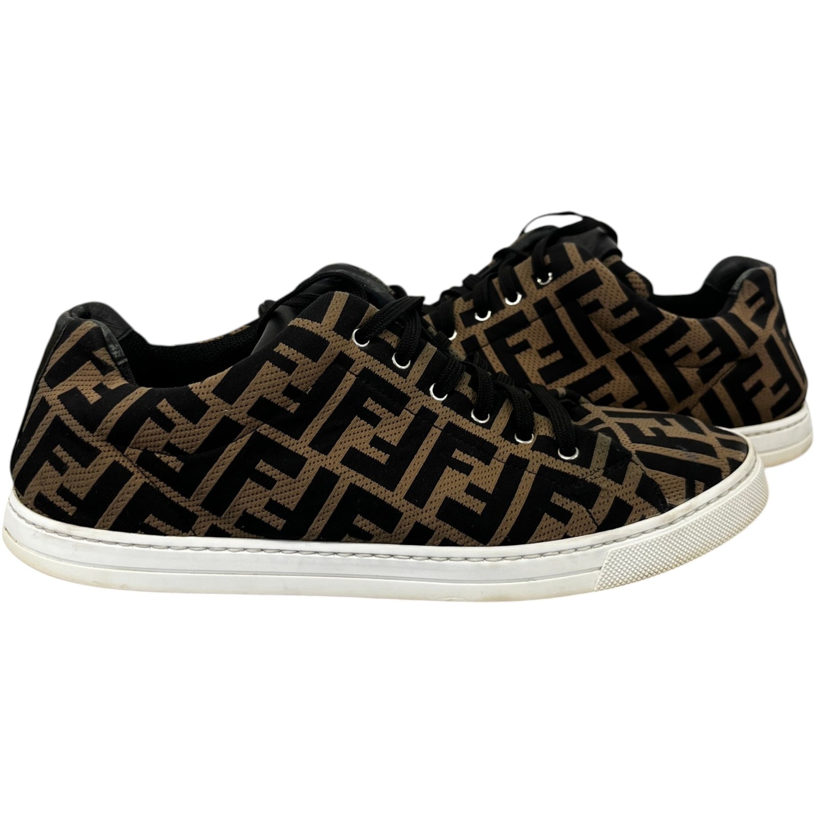 Men's FF Monogram Low Trainers Brown Size UK 8 / EU 42 - Photo 3