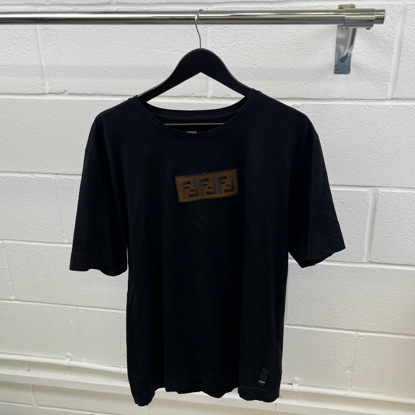 Men's Ff Monogram Box Logo T-Shirt Black Size L - Photo 9