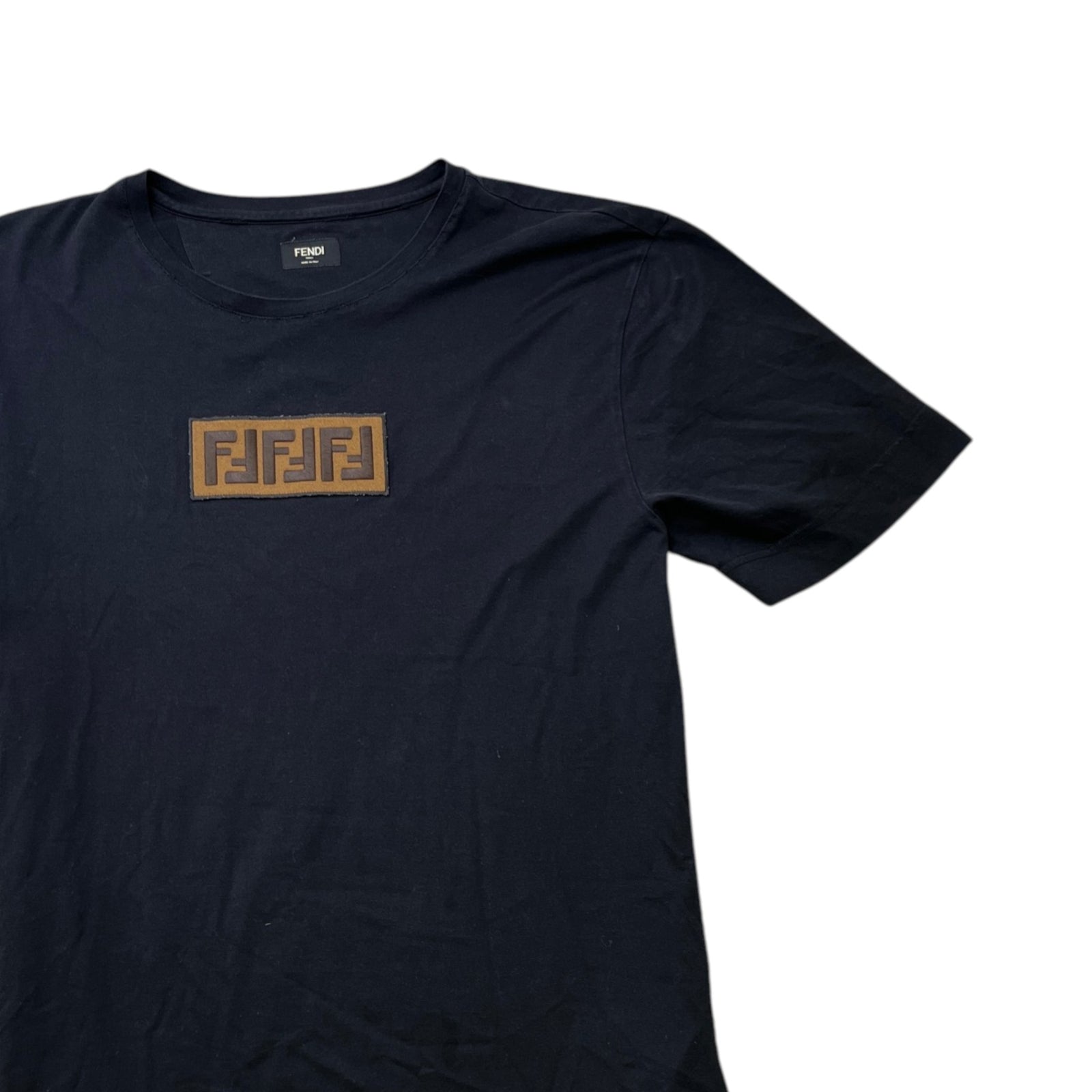 Men's Ff Monogram Box Logo T-Shirt Black Size L - Photo 3