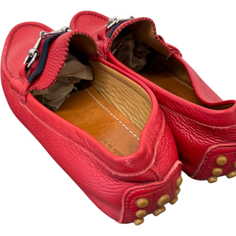 Men's Horsebit Web Loafers Red Size UK 8.5 / EU 42.5