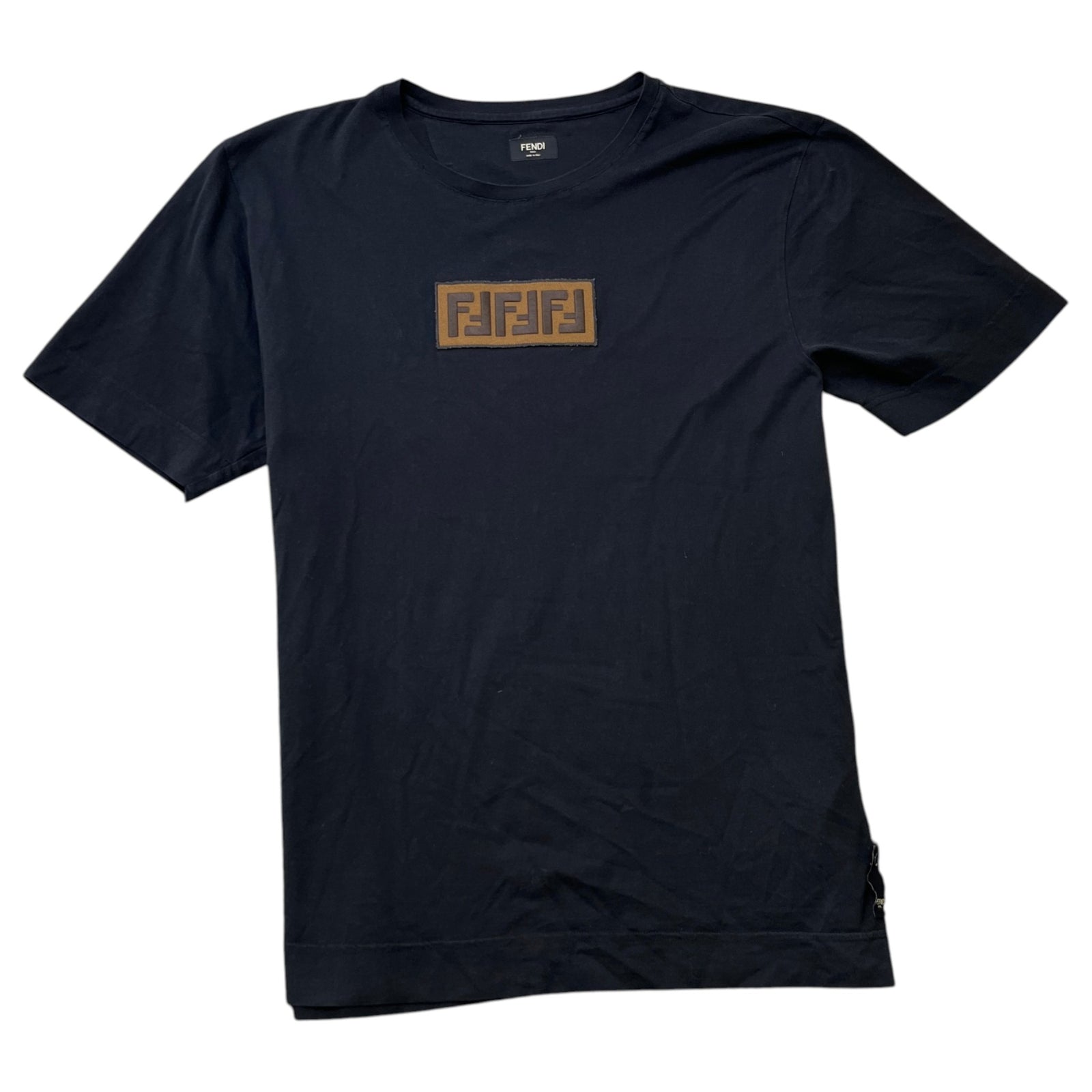 Men's Ff Monogram Box Logo T-Shirt Black Size L - Photo 1