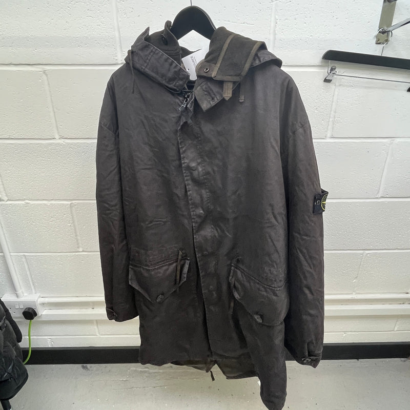 Men's Applique Logo Down Jacket Black Size XL