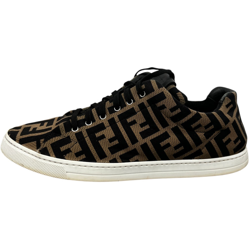 Men's FF Monogram Low Trainers Brown Size UK 8 / EU 42