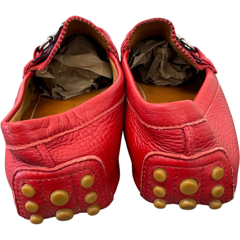 Men's Horsebit Web Loafers Red Size UK 8.5 / EU 42.5