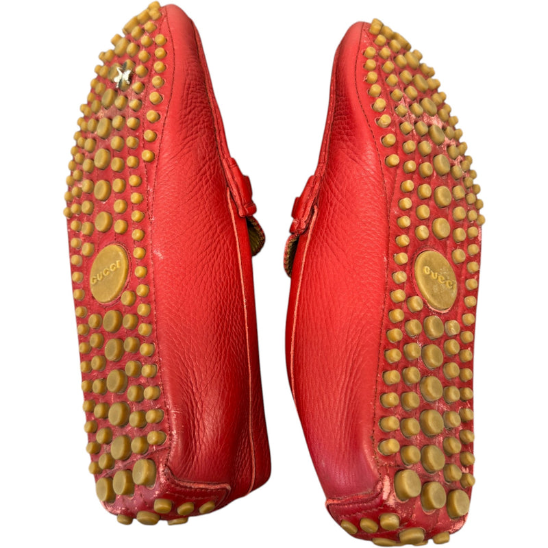 Men's Horsebit Web Loafers Red Size UK 8.5 / EU 42.5