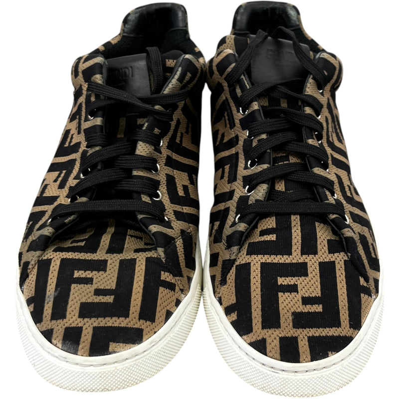Men's FF Monogram Low Trainers Brown Size UK 8 / EU 42