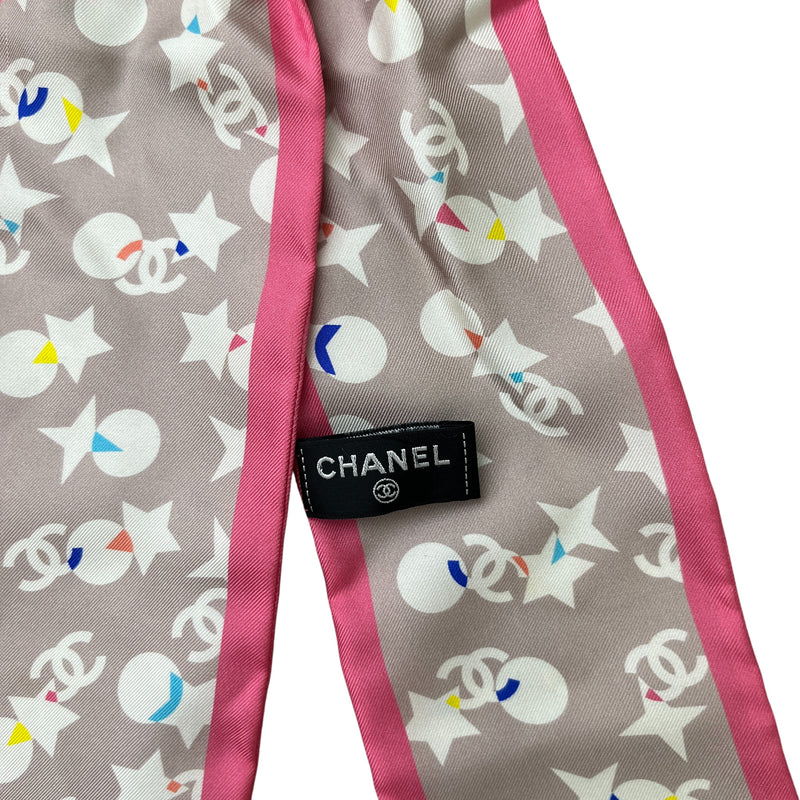 Women's Cc Logo Silk Scarf And Scrunchy Scarf Pink
