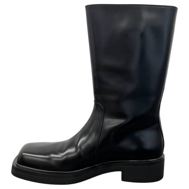 Men's Logo Leather Rain Boots Black Size UK 8 / EU 42