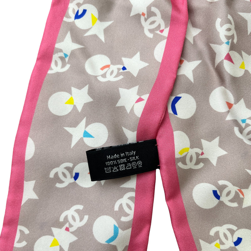 Women's Cc Logo Silk Scarf And Scrunchy Scarf Pink