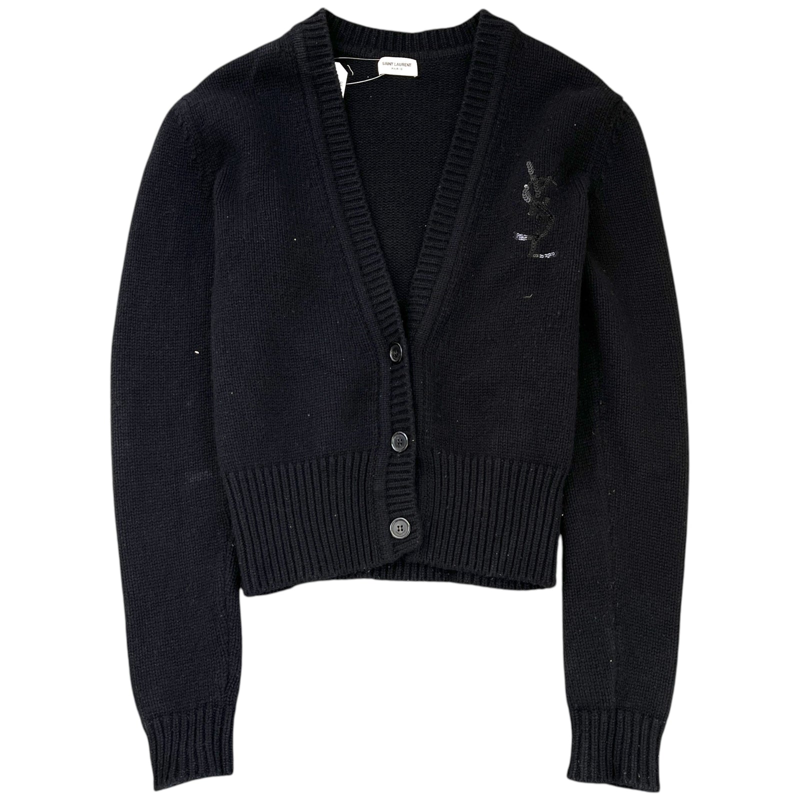 Women's Embellished Logo Cardigan Black Size XS - Photo 1