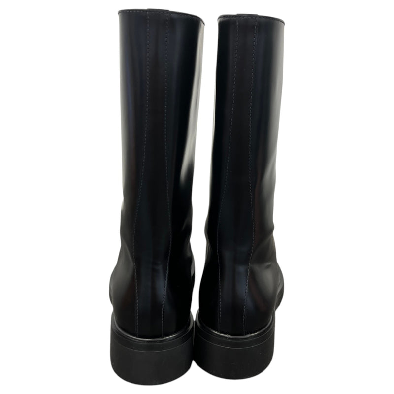 Men's Logo Leather Rain Boots Black Size UK 8 / EU 42