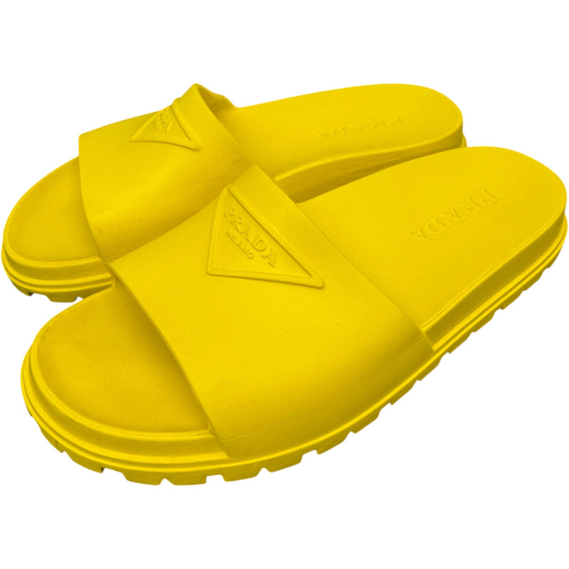 Men's EVA Triangle Logo Slides Yellow Size UK 11 / EU 45