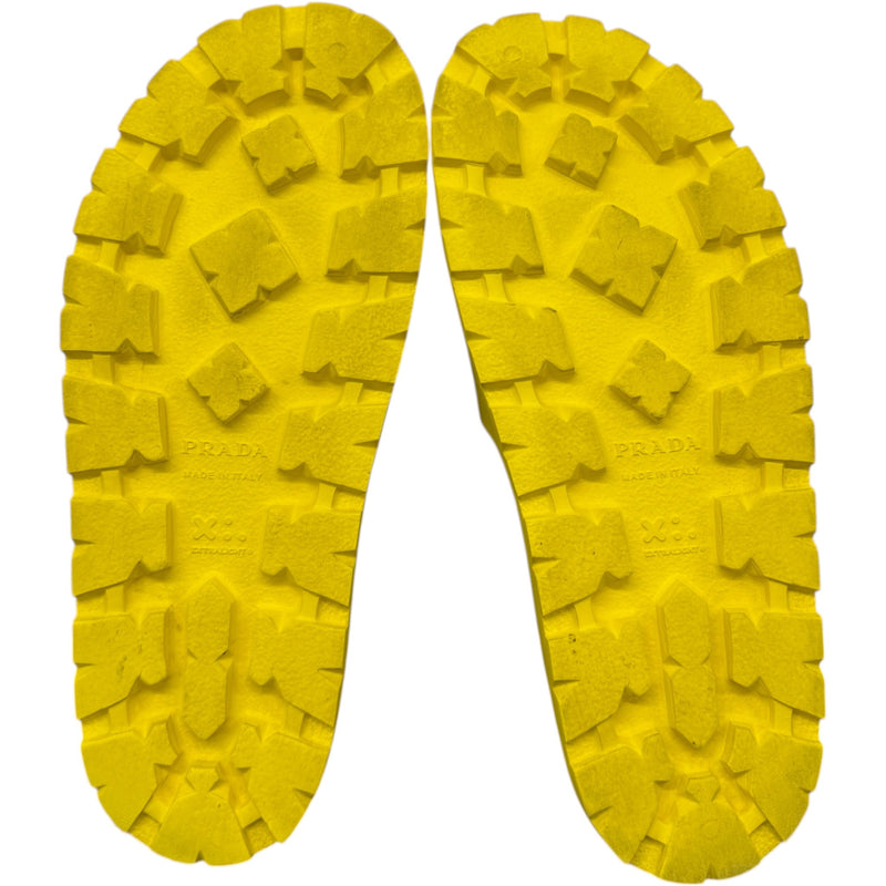 Men's EVA Triangle Logo Slides Yellow Size UK 11 / EU 45